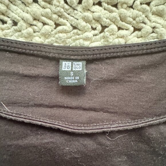 🖤 Uniqlo Boat Neck Puff Sleeve Top | S (fits S-M) - Picture 4 of 4